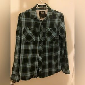 🆓 with purchase✌🏻 Vans blue plaid button up shirt size small